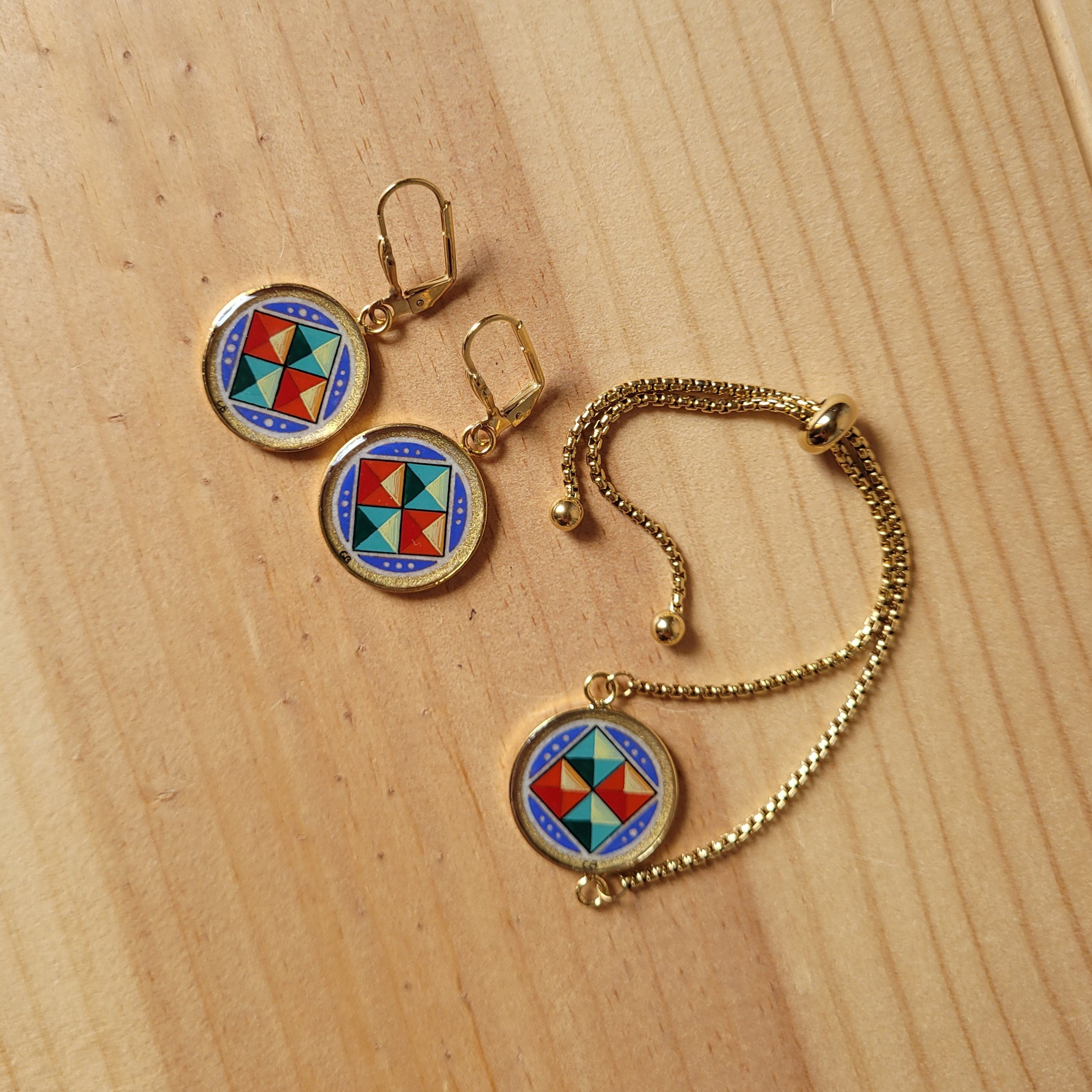 Boucles d'oreille enluminure Florence