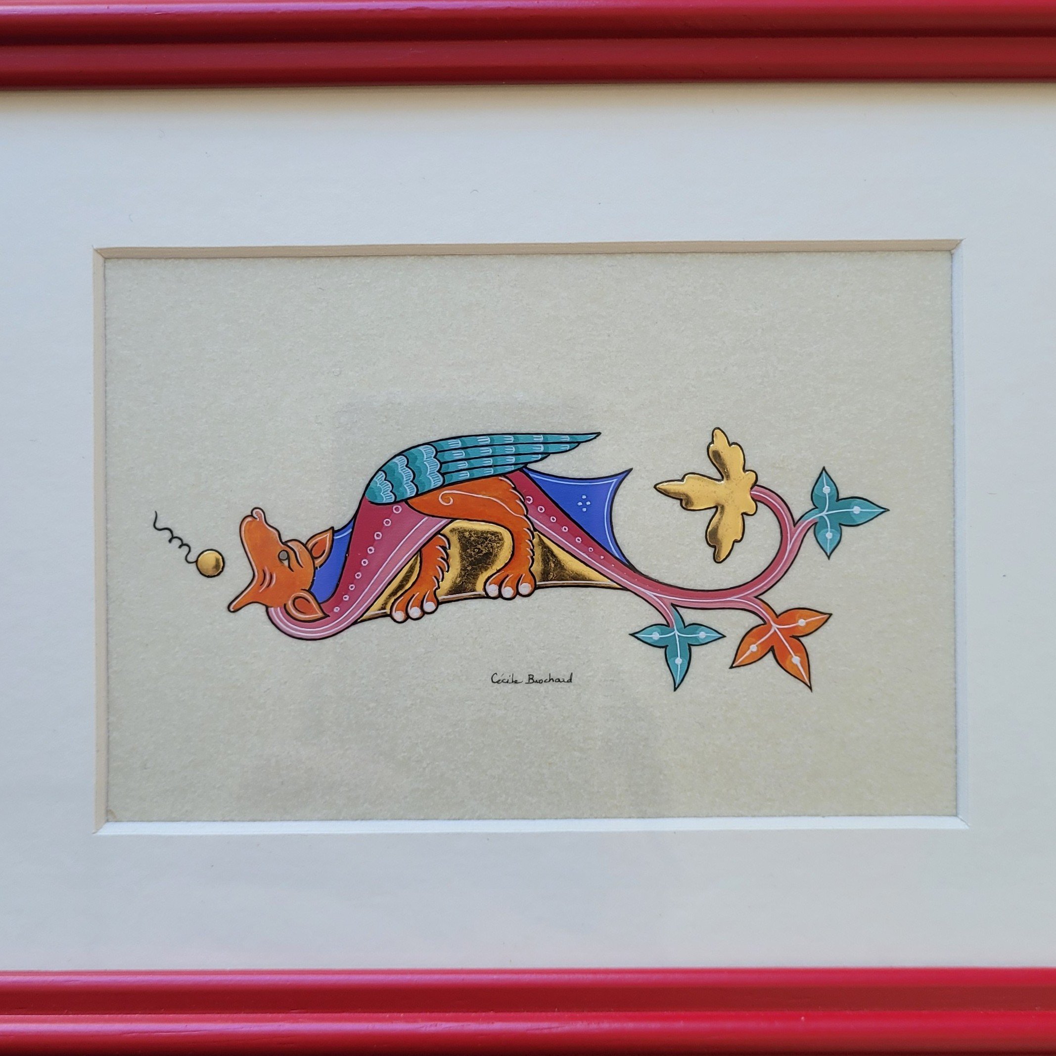 Petit dragon gothique &agrave; t&ecirc;te orange