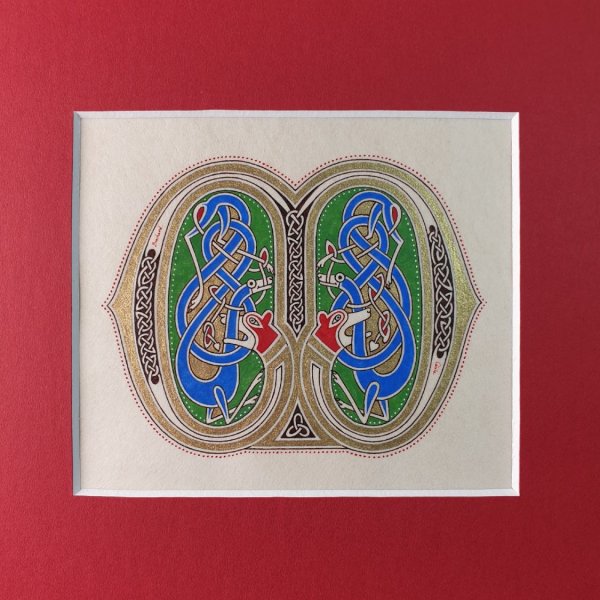 Lettre M enlumin&eacute;e style franco-saxon