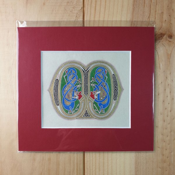 Lettre M enlumin&eacute;e style franco-saxon