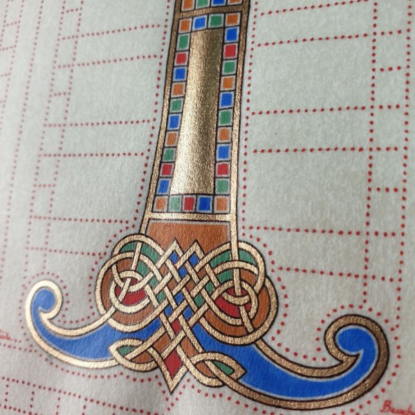 Lettre T enlumin&eacute;e style franco-saxon