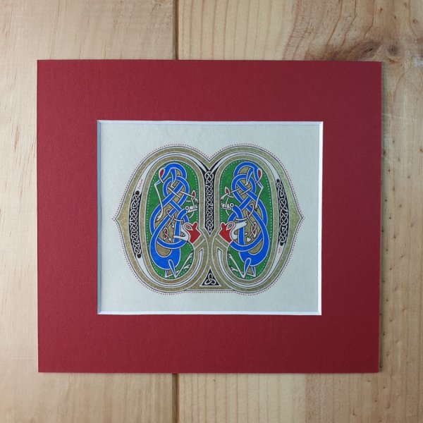 Lettre M enlumin&eacute;e style franco-saxon