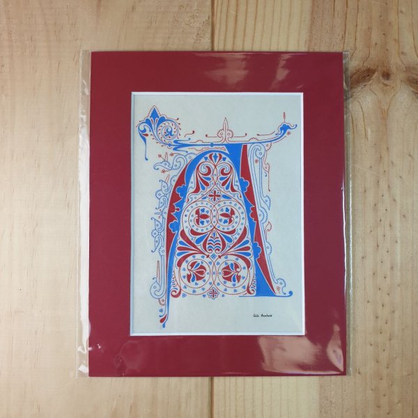 Lettre A enlumin&eacute;e style gothique