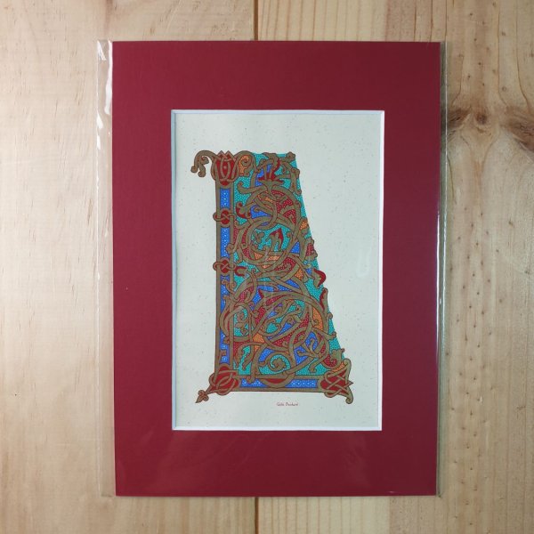 Lettre L enlumin&eacute;e style ottonien