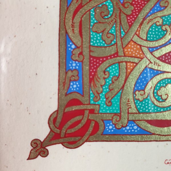 Lettre L enlumin&eacute;e style ottonien