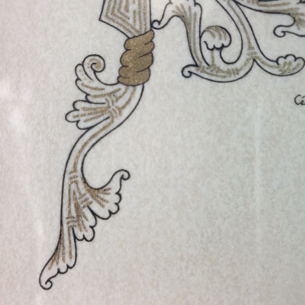 Lettre R enlumin&eacute;e style roman