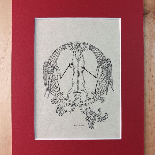 Lettre Q enlumin&eacute;e style roman