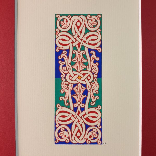 Lettre I enlumin&eacute;e style roman