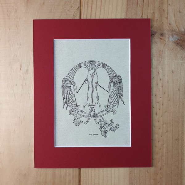 Lettre Q enlumin&eacute;e style roman