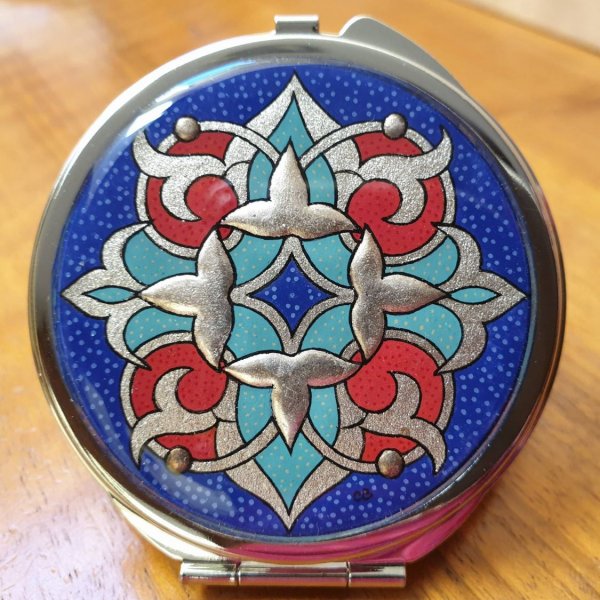 Miroir de sac enlumin&eacute; Arabesques