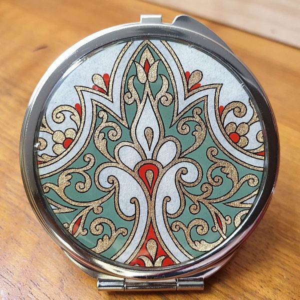 Miroir de sac enlumin&eacute; Arabesques