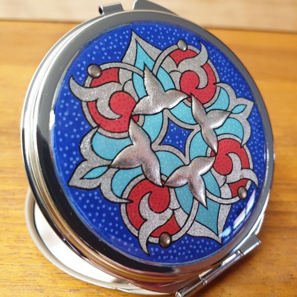 Miroir de sac enlumin&eacute; Arabesques