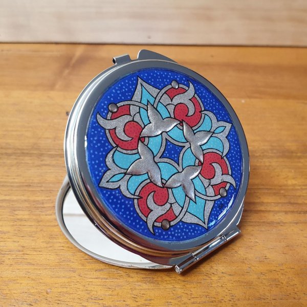 Miroir de sac enlumin&eacute; Arabesques