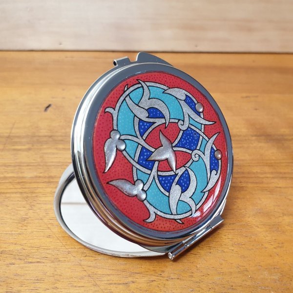 Miroir de sac enlumin&eacute; Arabesques