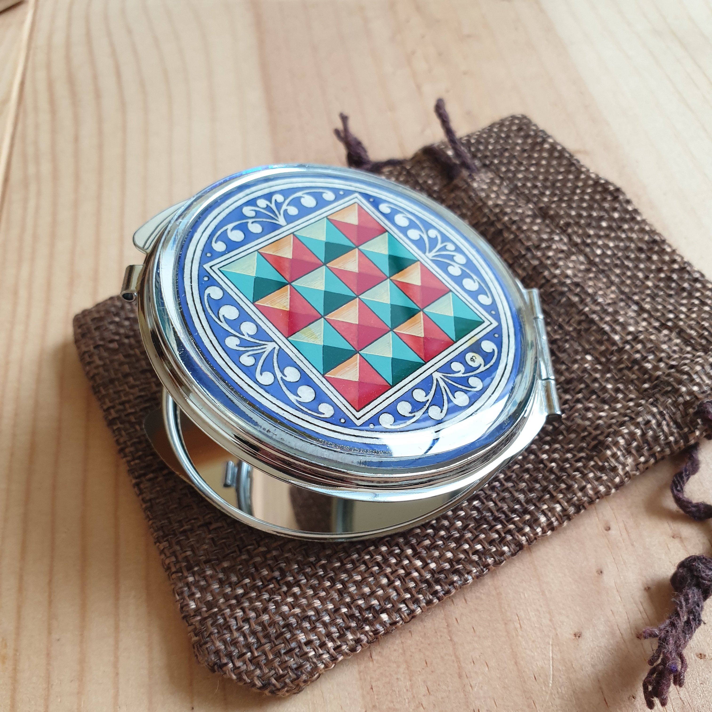 Miroir de sac enluminure Florence